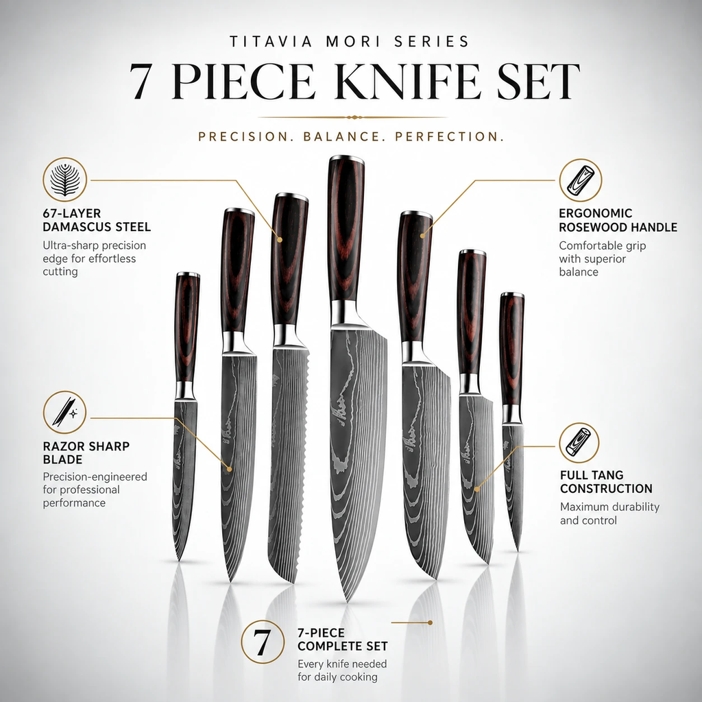 Titavia Mori Series - 7 Piece Knife Set
